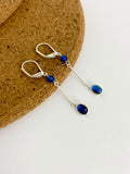 Aretes Bisel Azul