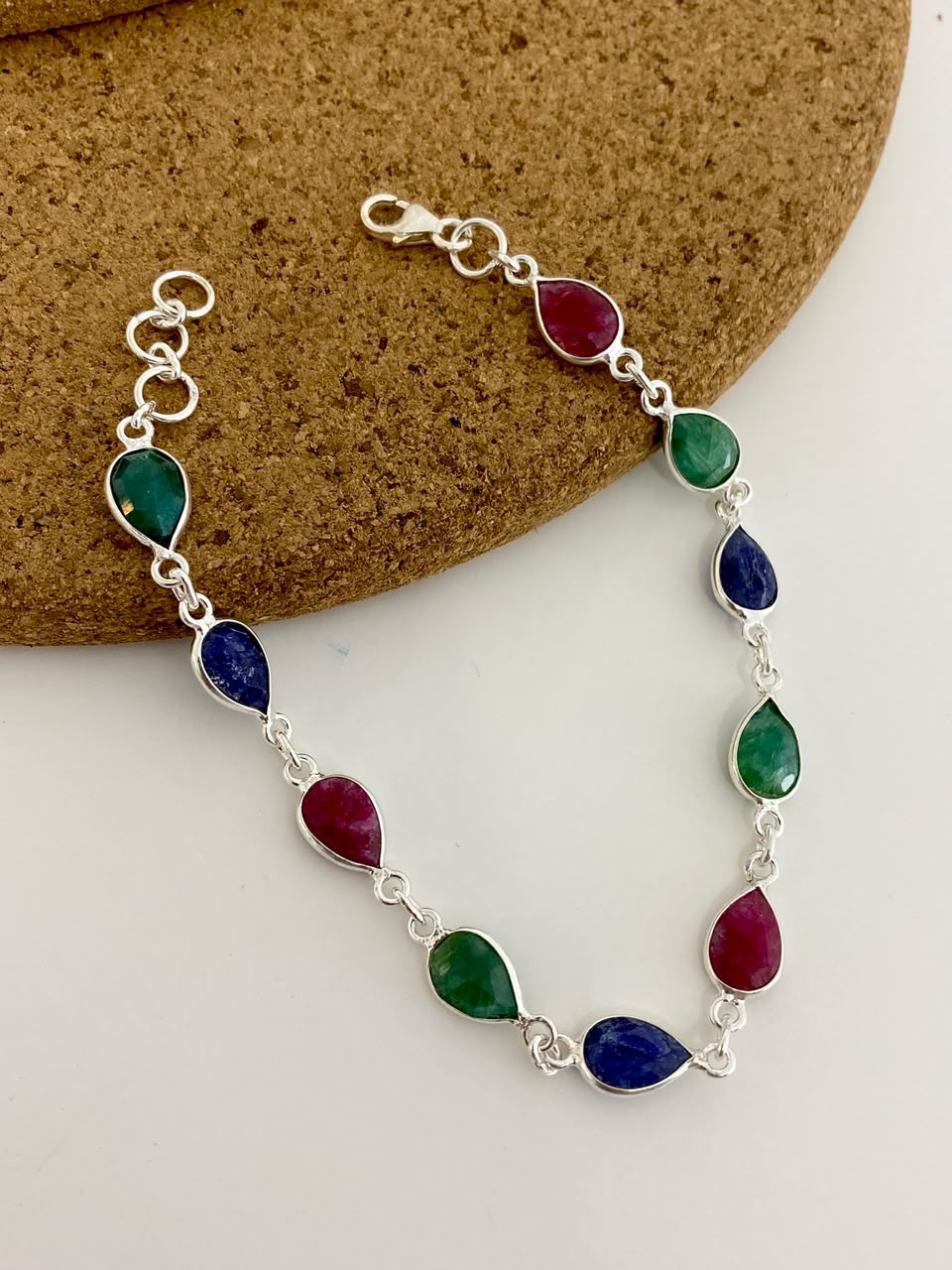Pulsera piedra colores 18cm