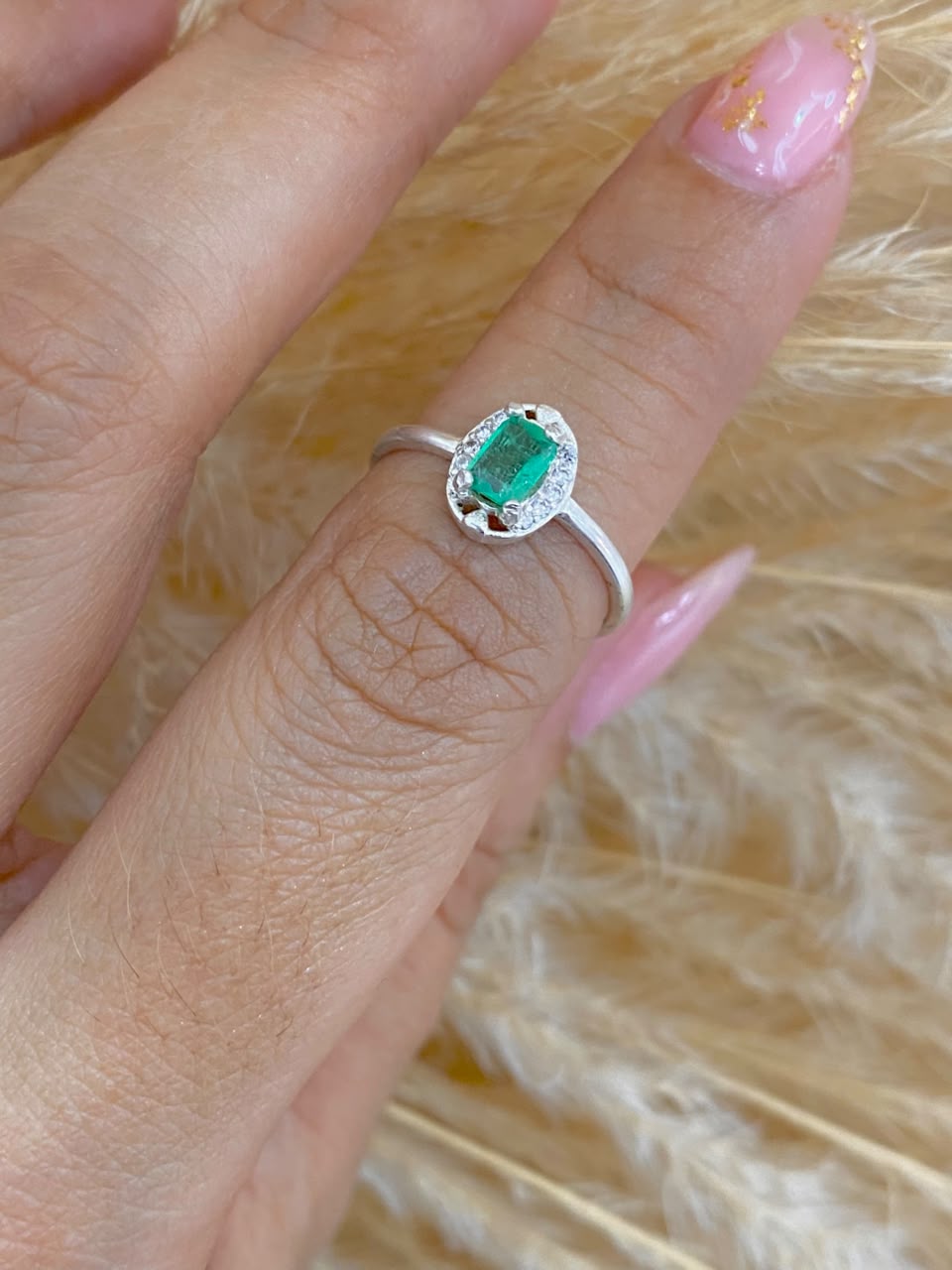 Anillo esmeralda octágono TALLA 4.5
