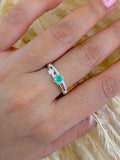 Anillo esmeralda doble TALLA 8
