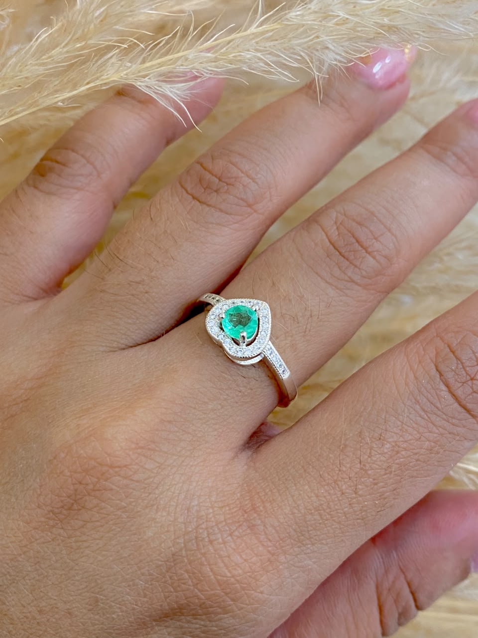 Anillo esmeralda corazon TALLA 7