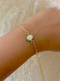Pulsera Milagrosa borde verde 17.5cm