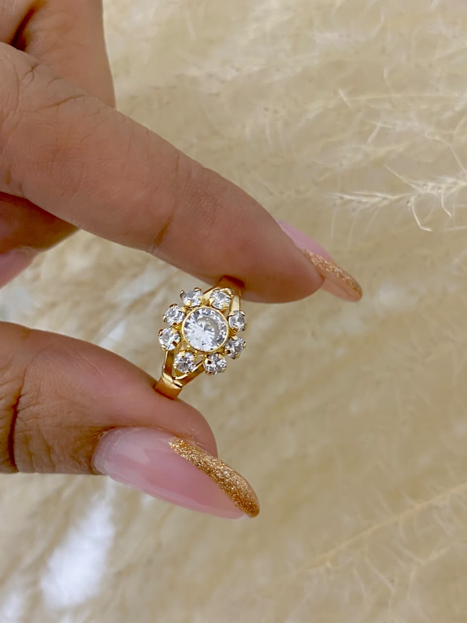 Anillo flor Cristal talla 5