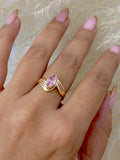 Anillo exclusivo circón rosado talla 7