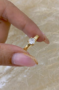 Anillo promesa circon Cristal talla 8