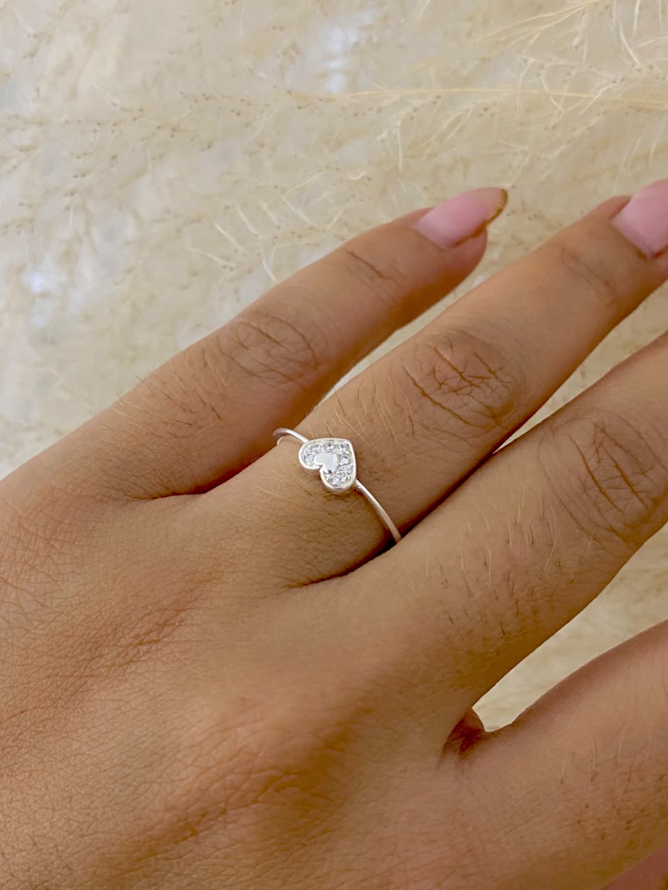 Anillo corazón bordé Cristal