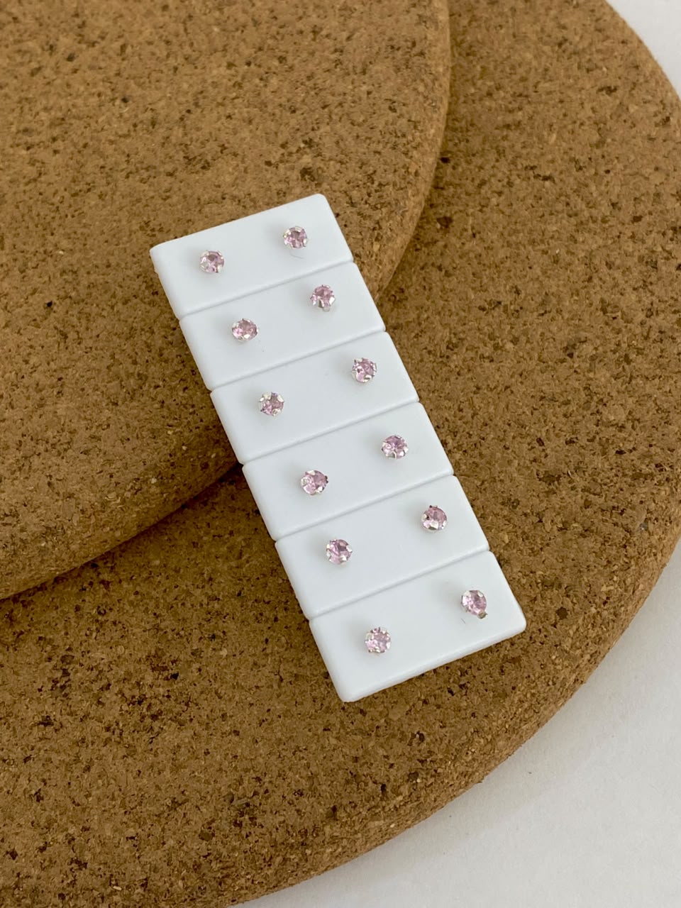 Topos circón rosa 3mm