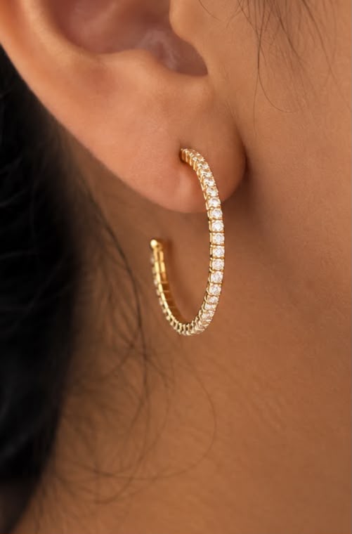 Arete tenis Cristal  3.6cm