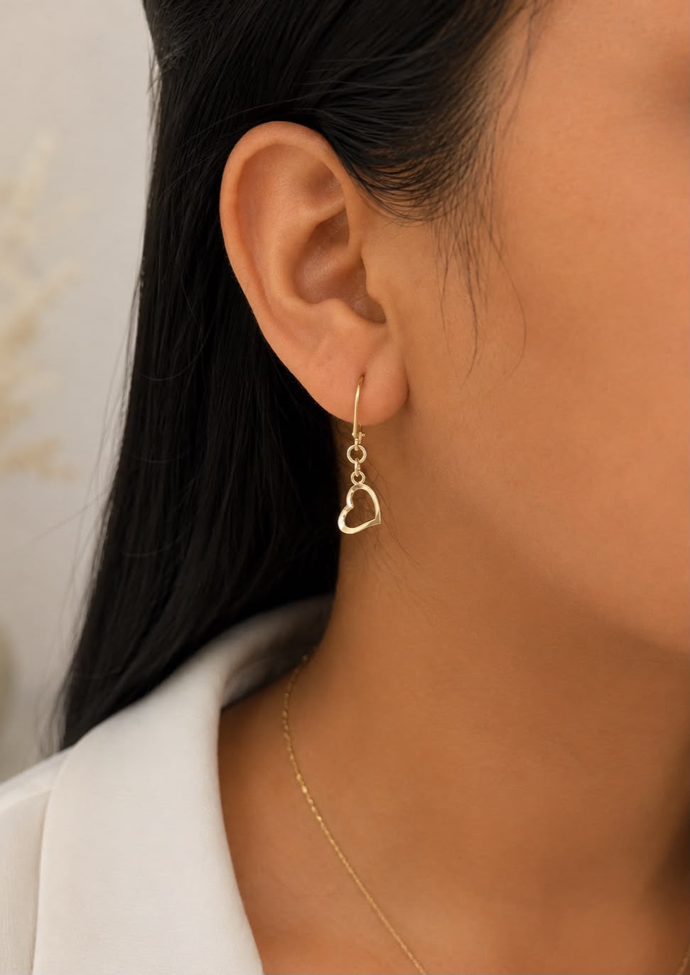 Arete gancho español corazon