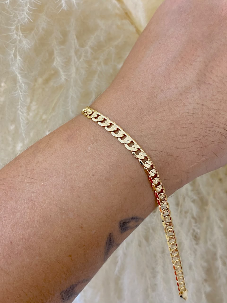 Pulsera Cubana Diamantada 21.5cm-6mm